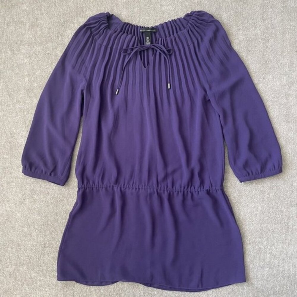 Black Label by Chico's Shirt Womens 00 (Size 2) Purple Lightweight Tunic Length